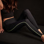 Y/OSEMITE Spiral Seam Legging - Black/Yellow/Grey | James Perse Los Angeles
