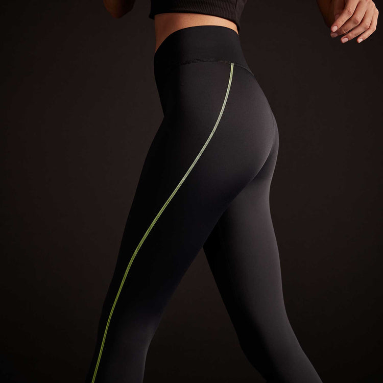 Y/OSEMITE Spiral Seam Legging In Black/Yellow/Grey | James Perse Los Angeles