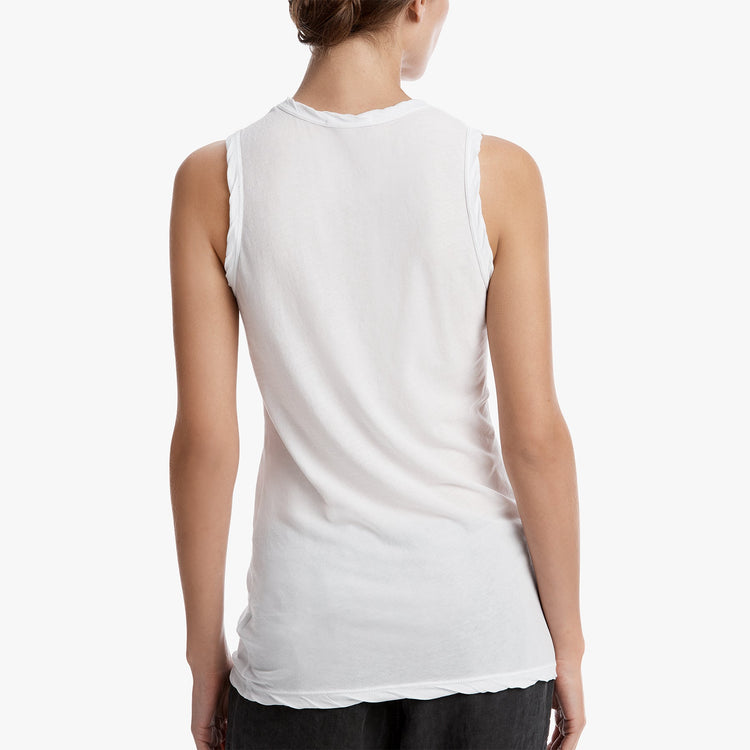 Cut Away Crew Tank in White | James Perse Los Angeles