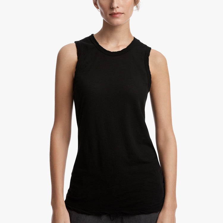 Cut Away Crew Tank in Black | James Perse Los Angeles