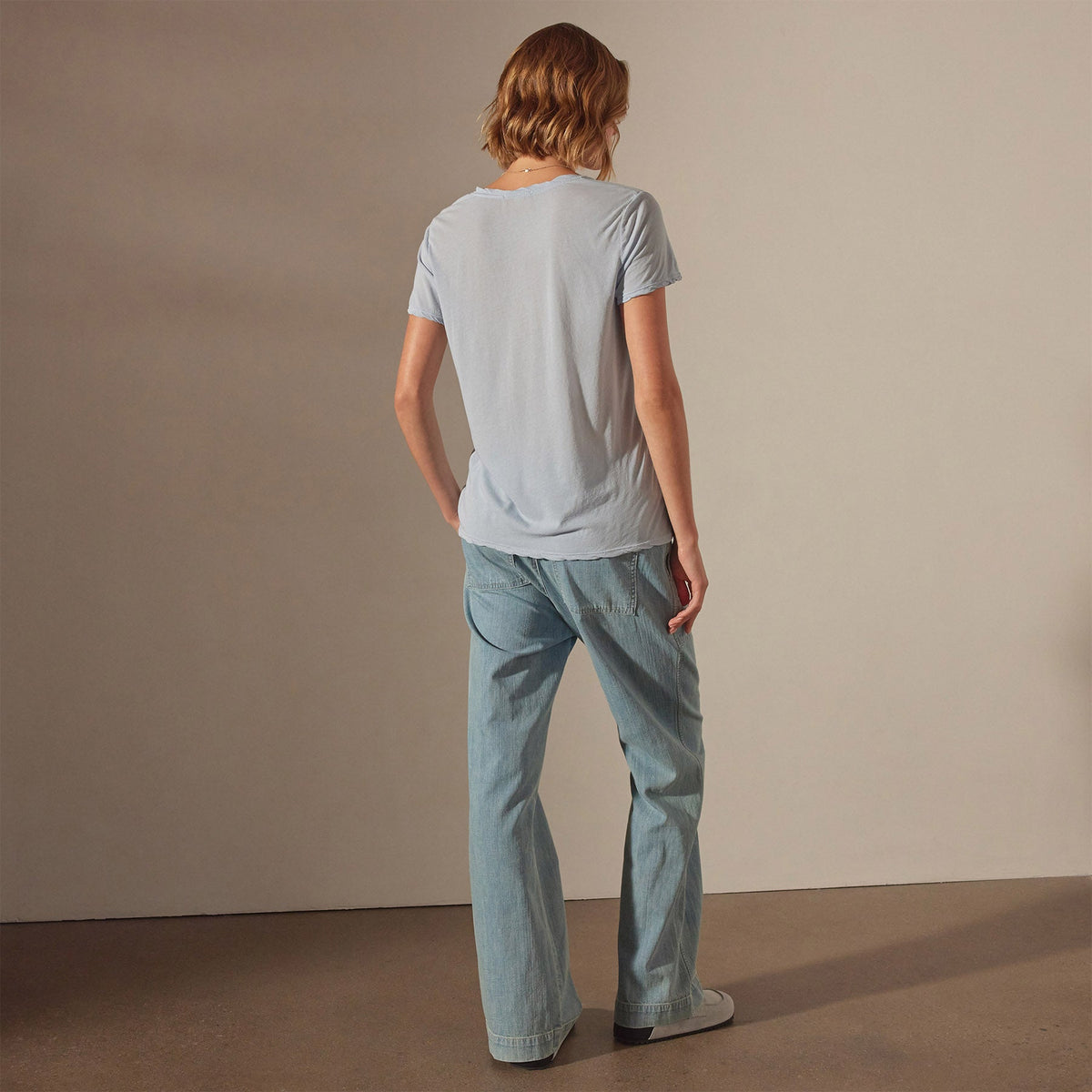 Stretch Jersey Short Sleeve in Open Sky | James Perse Los Angeles