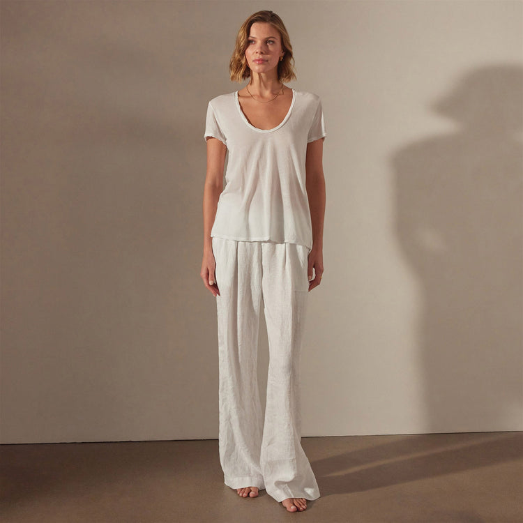 Stretch Jersey Short Sleeve in White | James Perse Los Angeles