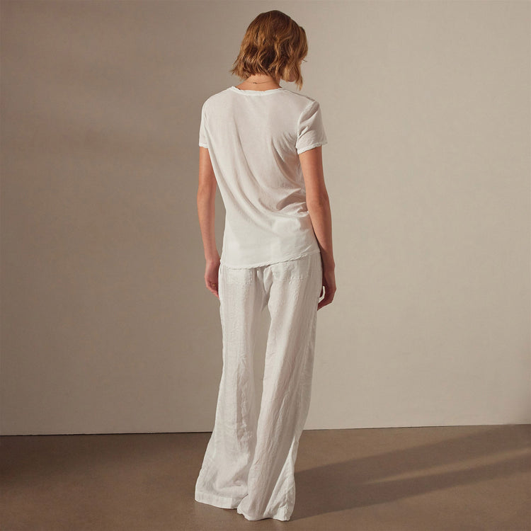 Stretch Jersey Short Sleeve in White | James Perse Los Angeles
