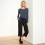 Luxe Lotus Jersey Cropped Pajama Pant in Black | James Perse Los Angeles