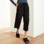 Luxe Lotus Jersey Cropped Pajama Pant in Black | James Perse Los Angeles