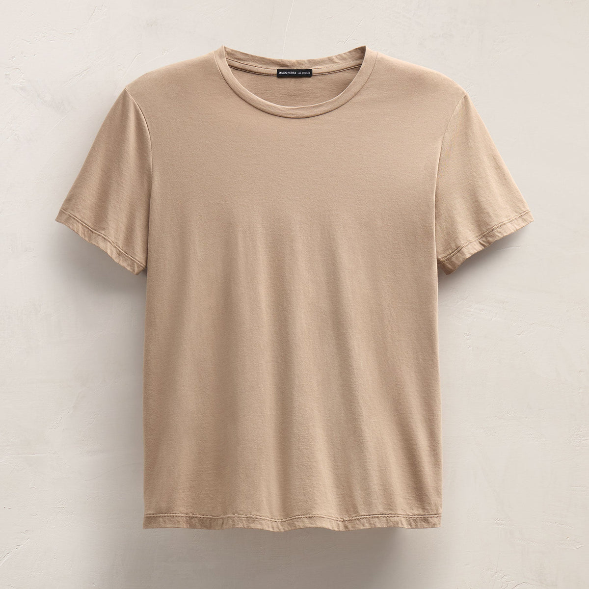 Short Sleeve Elevated Lotus Jersey Crew in Coffee | James Perse Los Angeles FLAT