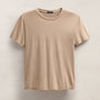 Short Sleeve Elevated Lotus Jersey Crew in Coffee | James Perse Los Angeles FLAT