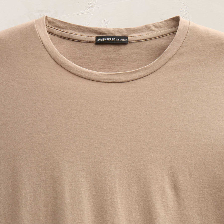 Short Sleeve Elevated Lotus Jersey Crew in Coffee | James Perse Los Angeles FLAT
