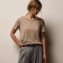 Short Sleeve Elevated Lotus Jersey Crew in Coffee | James Perse Los Angeles