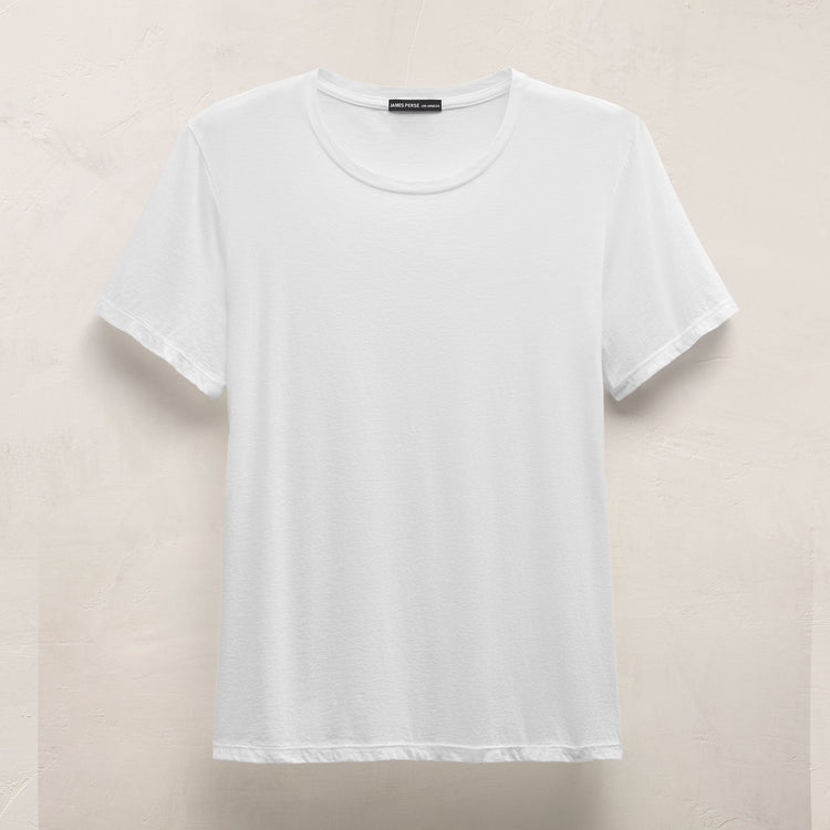 Luxe Lotus Jersey Crew in White | James Perse Los Angeles