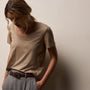Short Sleeve Elevated Lotus Jersey V Neck in Coffee | James Perse Los Angeles