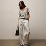 Luxe Lotus Jersey V Neck in Fog | James Perse Los Angeles