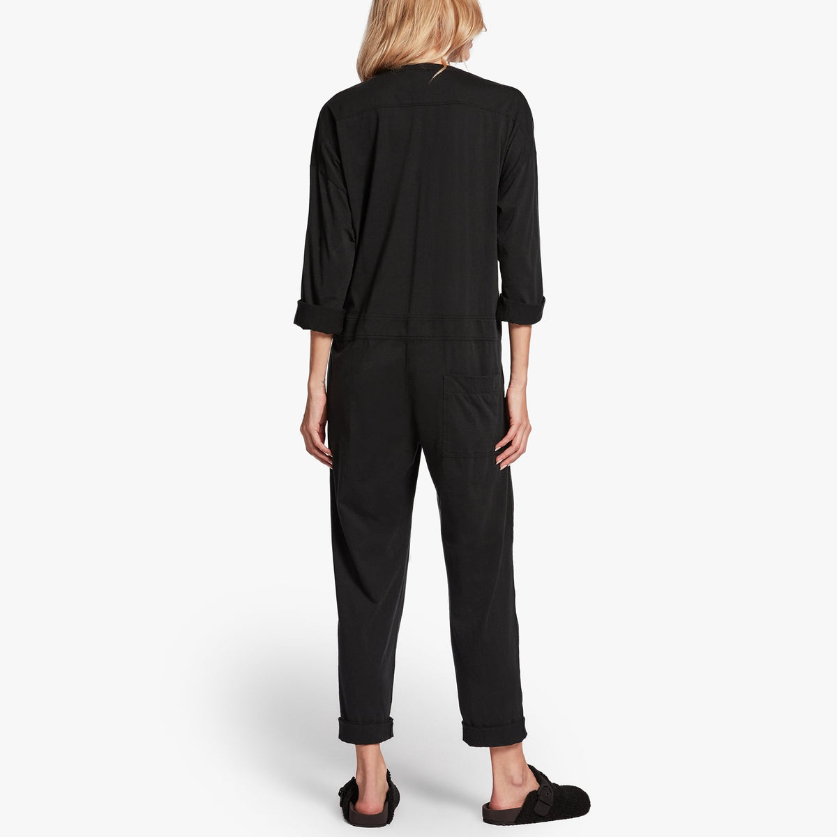 Luxe Lotus Jersey Lounge Jumper In Black | James Perse Los Angeles