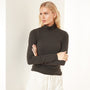 Stretch Jersey Long Sleeve Funnel Neck - Carbon | James Perse Los Angeles