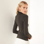Stretch Jersey Long Sleeve Funnel Neck - Carbon | James Perse Los Angeles