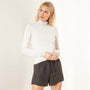 Stretch Jersey Long Sleeve Funnel Neck - Pearl | James Perse Los Angeles