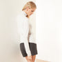 Stretch Jersey Long Sleeve Funnel Neck - Pearl | James Perse Los Angeles