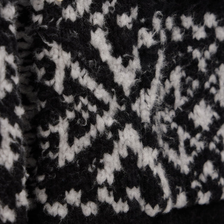 Chalet Intarsia Cardigan in Black/Heather Grey | James Perse Los Angeles