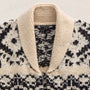 Intarsia Cardigan in Ivory/Black | James Perse Los Angeles FLAT
