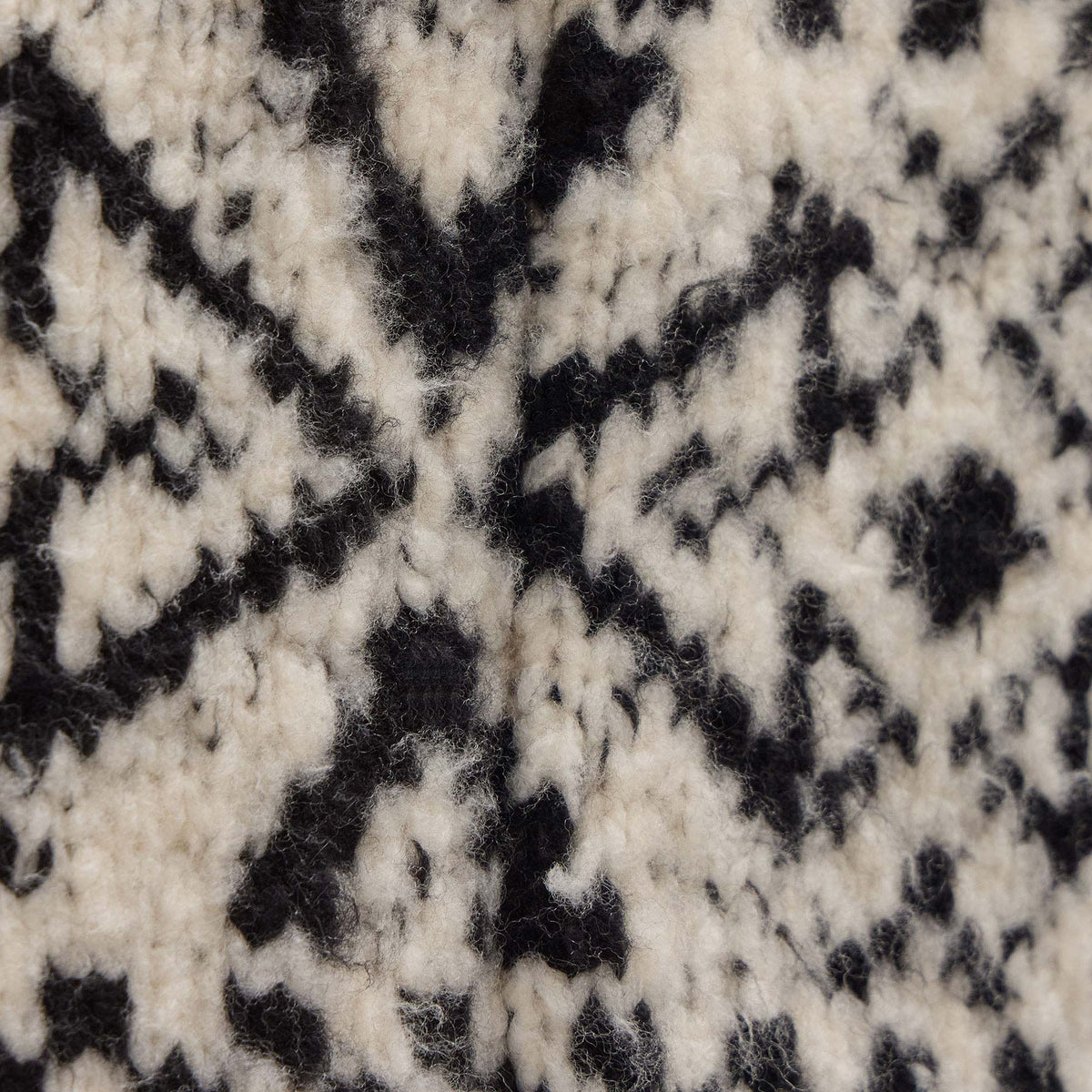 Intarsia Cardigan in Ivory/Black | James Perse Los Angeles FLAT