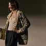 Intarsia Cardigan in Ivory/Black | James Perse Los Angeles