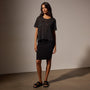 Metallic Knit Short Sleeve Crew in Black | James Perse Los Angeles