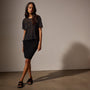 Metallic Knit Short Sleeve Crew in Black | James Perse Los Angeles