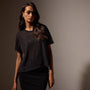 Metallic Knit Short Sleeve Crew in Black | James Perse Los Angeles