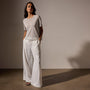 Metallic Knit Short Sleeve Crew in Silver | James Perse Los Angeles