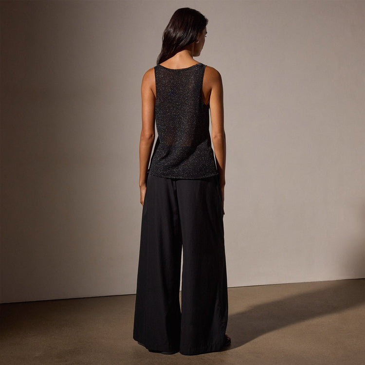 Metallic Knit Tank in Black | James Perse Los Angeles