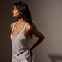 Metallic Knit Tank in Silver | James Perse Los Angeles