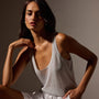 Metallic Knit Tank in Silver | James Perse Los Angeles