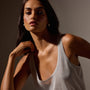 Metallic Knit Tank in Silver | James Perse Los Angeles