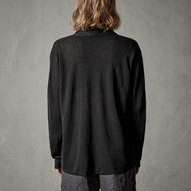 Dunes linen Cardigan  in Black/Black | James Perse Los Angeles