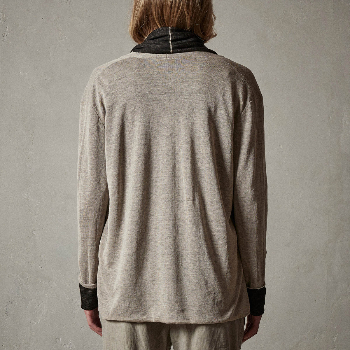 Dunes linen Cardigan  in Natural/Black | James Perse Los Angeles