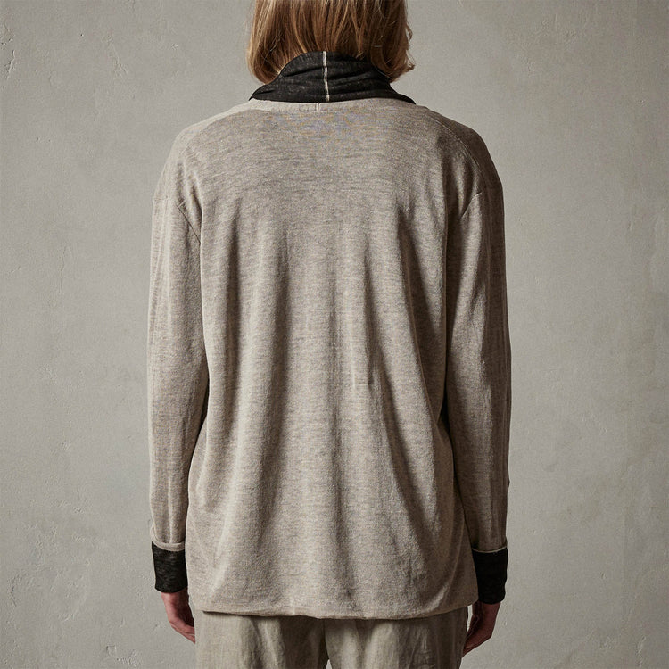 Dunes linen Cardigan  in Natural/Black | James Perse Los Angeles