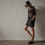 Soleil Linen Polo in Black | James Perse Los Angeles
