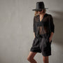 Soleil Linen Polo in Black | James Perse Los Angeles