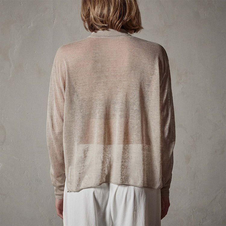 Soleil Linen Polo in Natural | James Perse Los Angeles