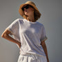 Dunes Linen Crew in White/Natural | James Perse Los Angeles