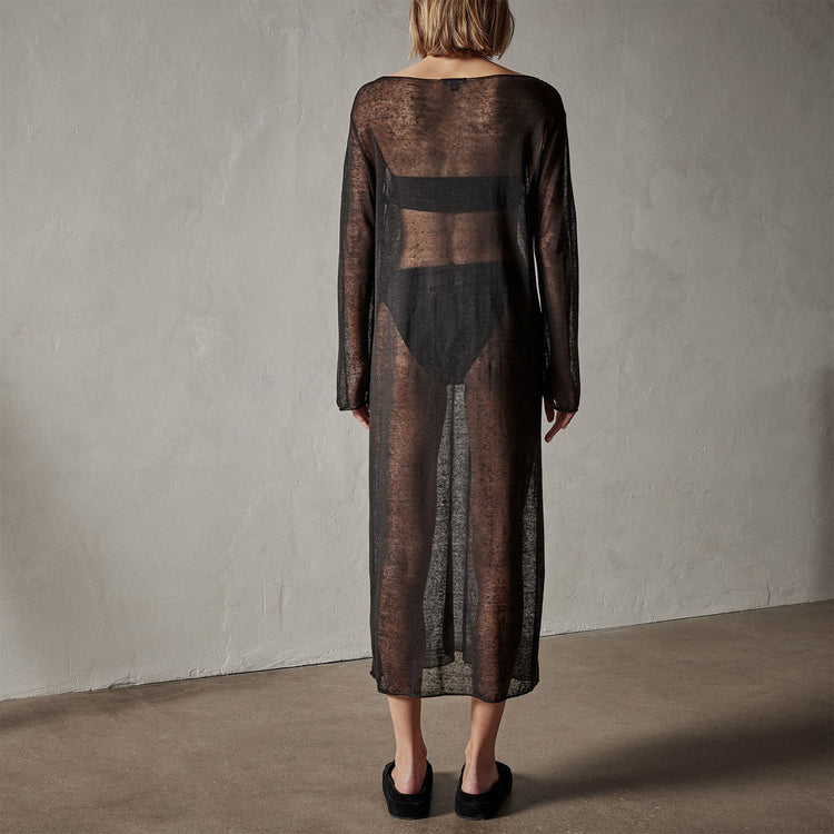 Soleil Linen Caftan in Black | James Perse Los Angeles