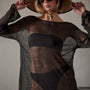 Soleil Linen Caftan in Black | James Perse Los Angeles