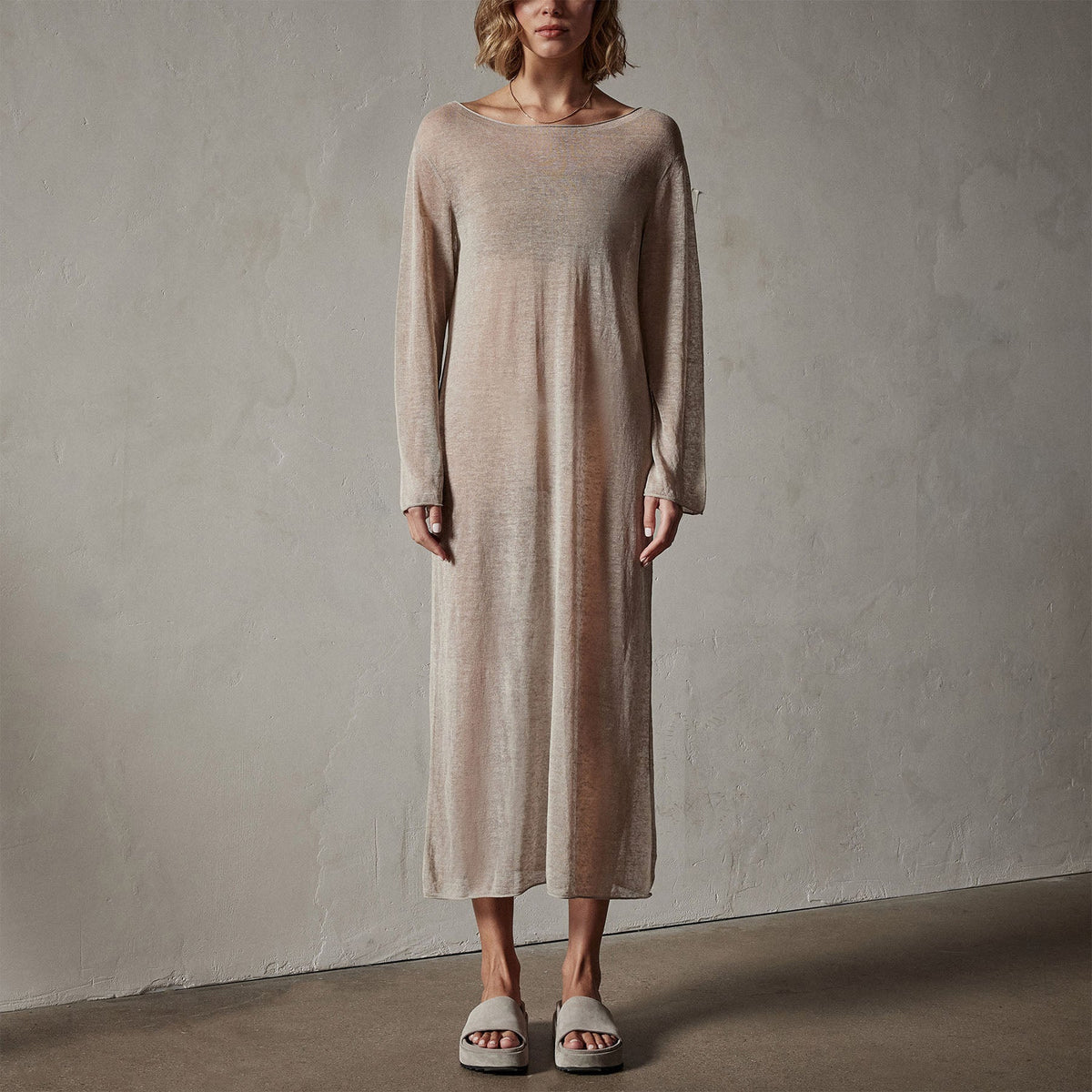 Soleil Linen Caftan in Natural | James Perse Los Angeles
