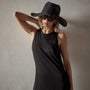 Dunes Linen Tank Dress in Black/Black | James Perse Los Angeles