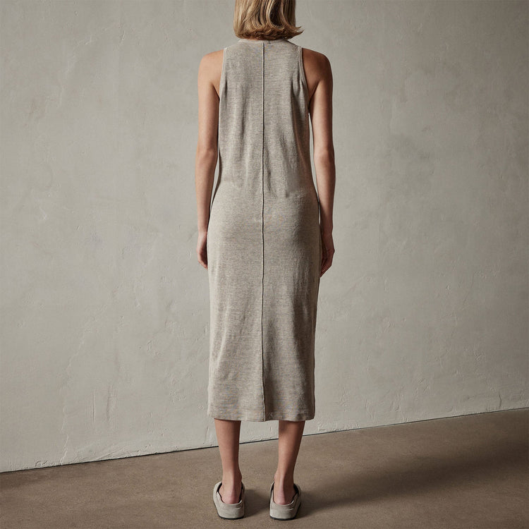 Dunes Linen Tank Dress in Natural/Black | James Perse Los Angeles