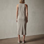 Dunes Linen Tank Dress in Natural/Black | James Perse Los Angeles