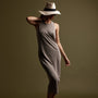 Dunes Linen Tank Dress in Natural/Black | James Perse Los Angeles