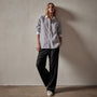 Contrast Striped Shirt in Graphite Stripe | James Perse Los Angeles