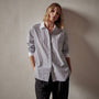 Contrast Striped Shirt in Graphite Stripe | James Perse Los Angeles
