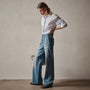 Contrast Striped Shirt in Light Blue Stripe | James Perse Los Angeles
